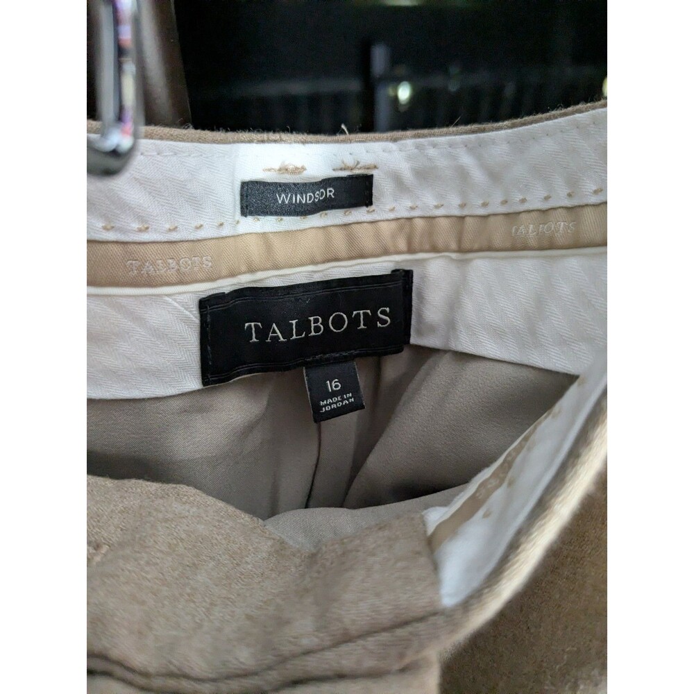 Talbots Windsor Italian Flannel Wool Camel Wide Leg Trouser 16 - Picture 6 of 6